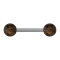 Barbell silver with two palm wood balls