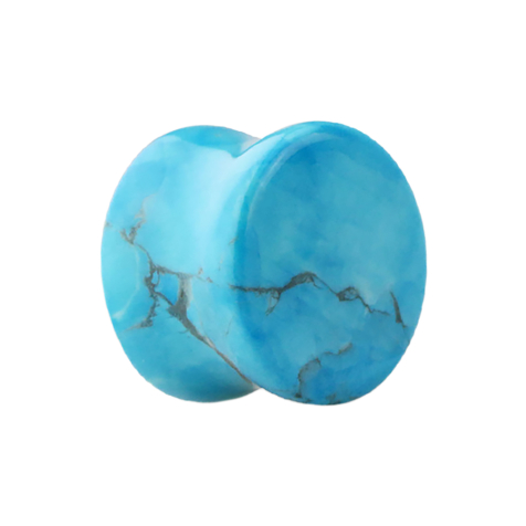 Flared plug made of turquoise stone