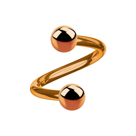 Micro spiral rose gold with two balls