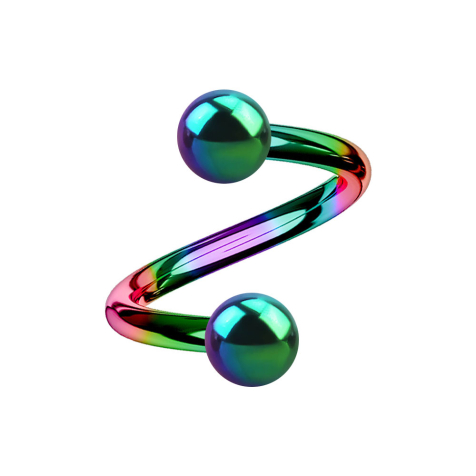 Micro spirale colorée avec deux boules