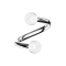 Micro spiral silver with two transparent balls