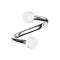 Spiral silver with two transparent balls