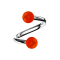 Micro spiral silver with two balls red transparent