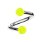 Spiral silver with two balls yellow transparent
