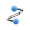 Micro spirale argento con due sfere blu chiaro