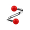 Micro spirale argento con due sfere rosse