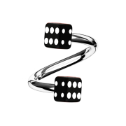 Micro spirale argentée avec deux cubes noirs