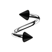 Micro Spirale silber mit zwei Cones schwarz