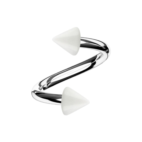 Micro Spirale silber mit zwei Cones weiss