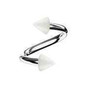 Micro Spirale silber mit zwei Cones weiss