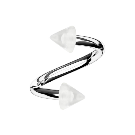 Micro Spirale silber mit zwei Cones transparent