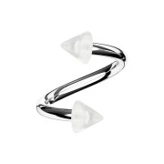 Micro Spirale silber mit zwei Cones transparent