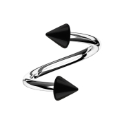Spiral silver with two cones black
