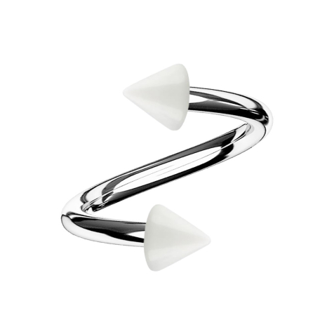 Spiral silver with two cones white