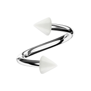 Spiral silver with two cones white