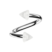 Spiral silver with two transparent cones