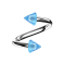 Spiral silver with two cones light blue transparent