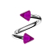 Micro Spirale silber mit zwei Cones violett transparent