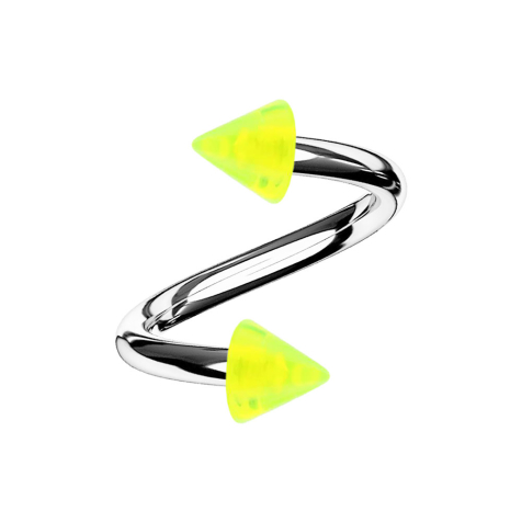 Micro Spirale silber mit zwei Cones gelb transparent