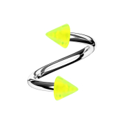 Micro Spirale silber mit zwei Cones gelb transparent