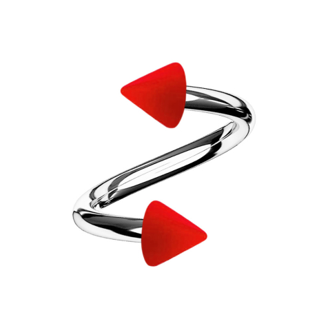 Micro spirale argento con due coni rossi