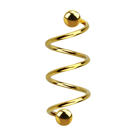 Micro spirale dorée avec deux boules