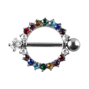 Barbell crystal wreath colored