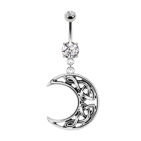 Banana silver with pendant crescent moon