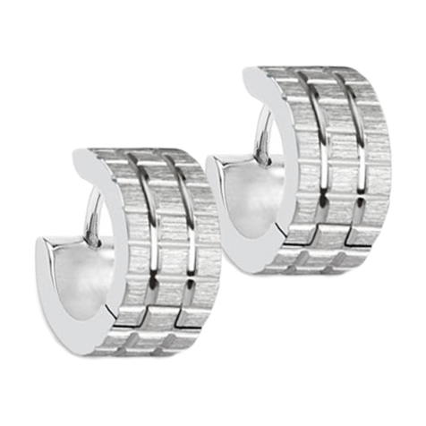 Folding earring with silver grooves