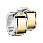 Folding earring silver with thick golden stripe