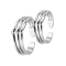 Ring set silber mit drei Linien