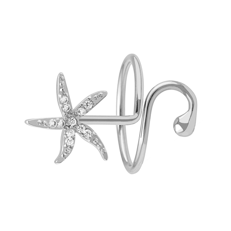 Bague argent avec étoile de mer