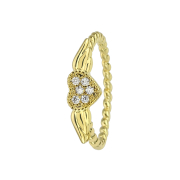 Bague plaquée or coeur avec ailes