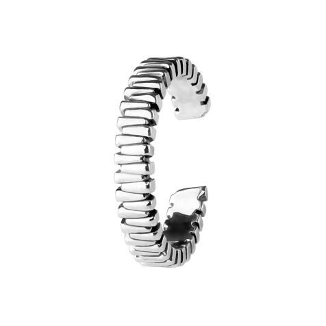 Ring silver with grooves