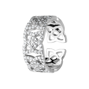 Ring silber mit Kristallblumen