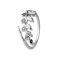 Ring silber mit Kristallblatt