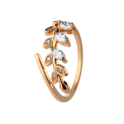 Ring rosegold mit Kristallblatt
