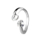 Anello in argento con due cuori di cristallo