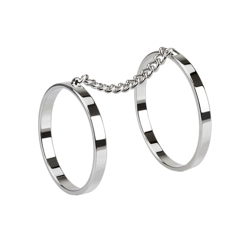 Bague argent double bague avec chaîne
