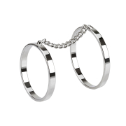 Bague argent double bague avec chaîne