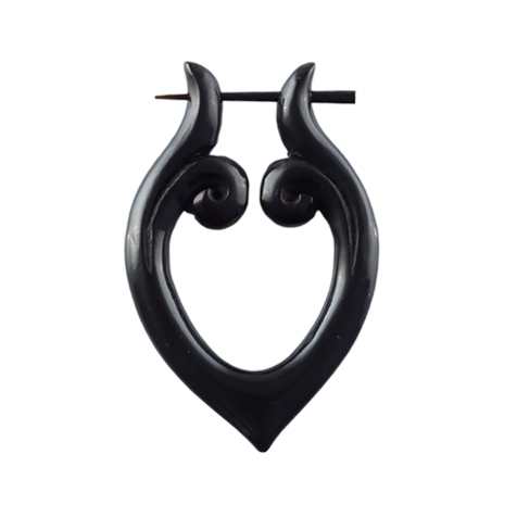 Orecchino tribale in corno di bufalo dacqua