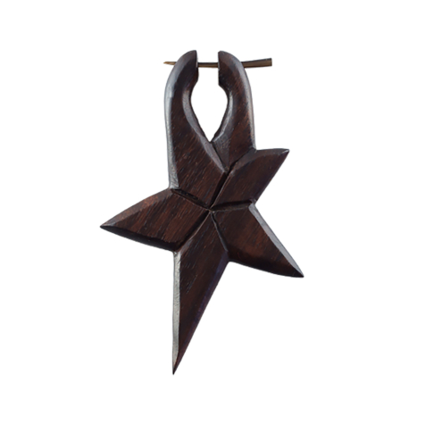 Orecchino a stella in legno di sono