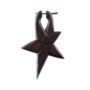 Orecchino a stella in legno di sono