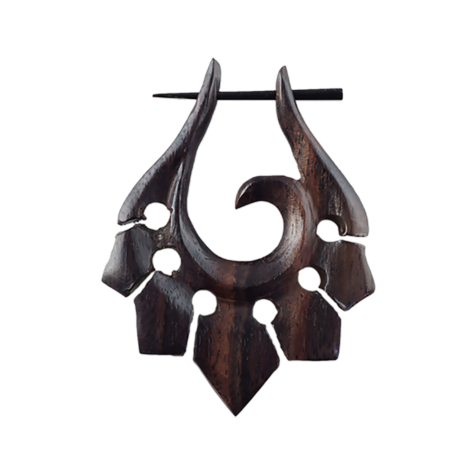 Ornamento per orecchini in legno di sono