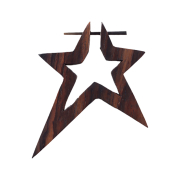 Orecchino a stella lungo in legno di sono