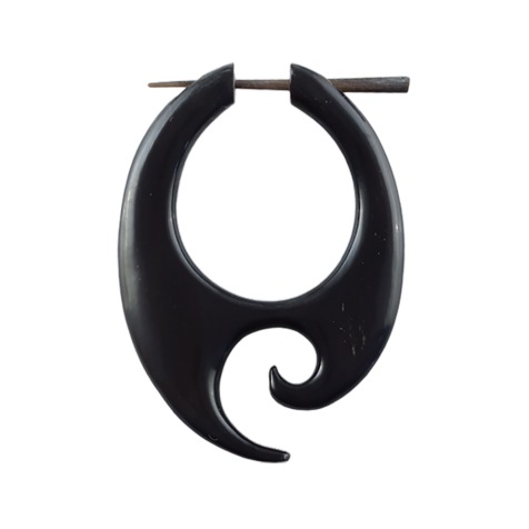 Orecchino a spirale profonda in corno di bufalo dacqua