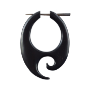 Orecchino a spirale profonda in corno di bufalo dacqua