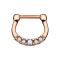 Septum mit fünf Kristallen rosegold und Titanium Beschichtung