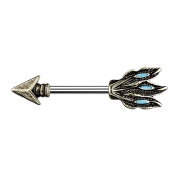 Barbell old gold tribal arrow