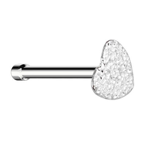 Naso dritto dargento con cuore dargento sabbiato